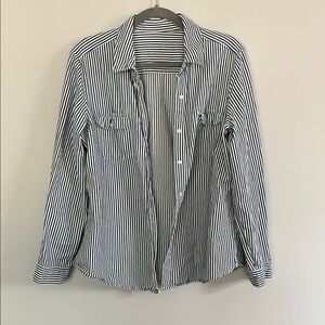 Classic Blue and White Striped Shirt